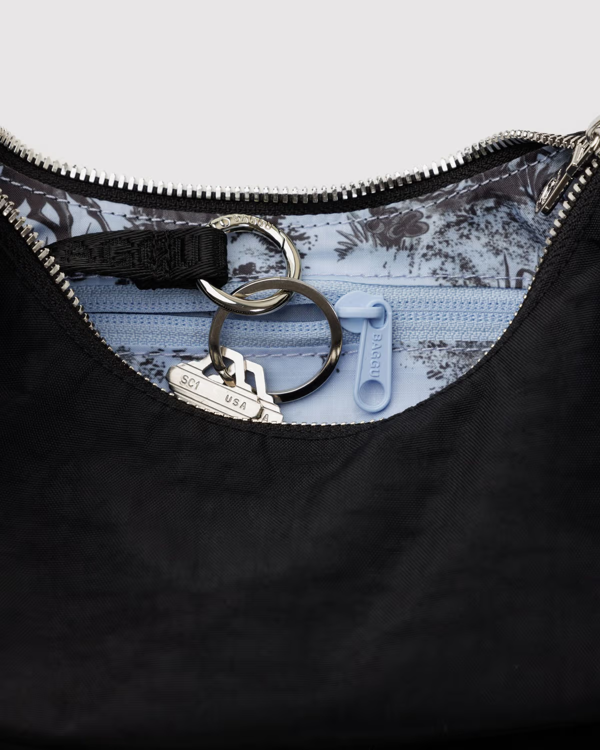 Mini Ruffle Crescent Bag